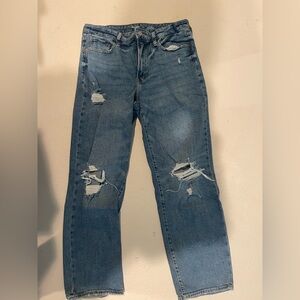 Distressed Blue Jeans